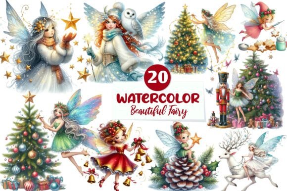 Beautiful Fairy Christmas Sublimation for Illustrations