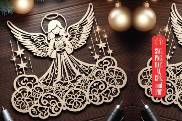 Christmas Angels Laser Cut SVG for Winter Amp Creations