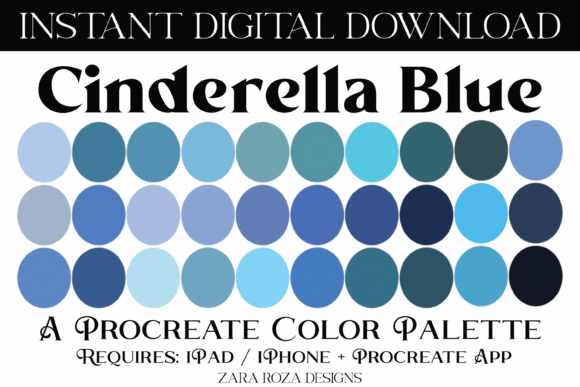 Cinderella Blue Procreate Color Palette Review for Add-Ons