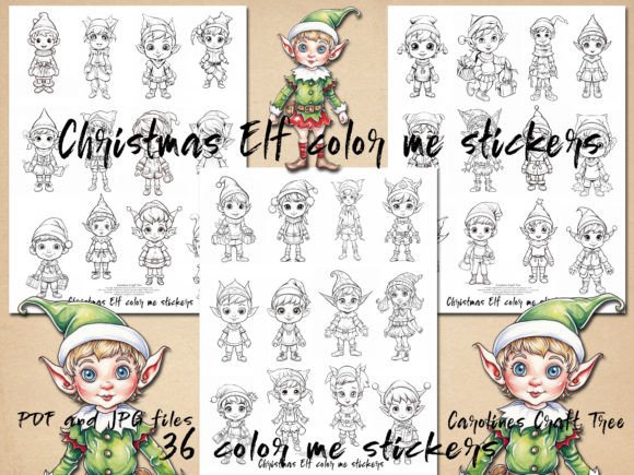 Elf Color Me Stickers: A Review for Coloring Pages Amp