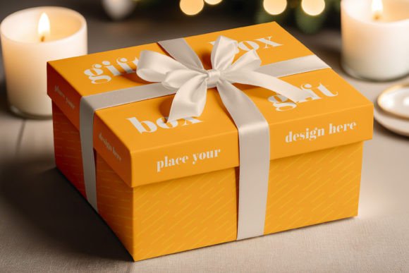 Gift Box Packaging Mockup for Boxes Amp