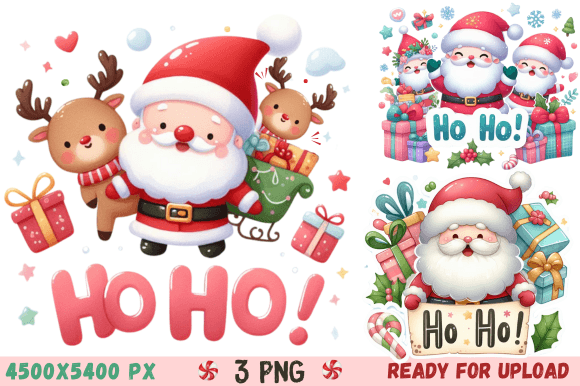 Ho Ho Sanata Design for Print Templates & Crafting