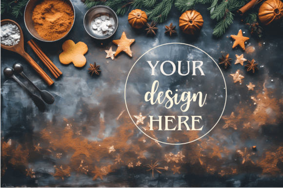 Holiday Baking Flatlay Product Mockup 5 for Backgrounds