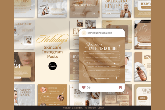 Holidays Skincare Instagram Posts for Social Media Templates