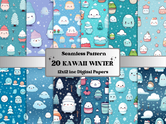 Kawaii Winter Digital Pattern Paper Review