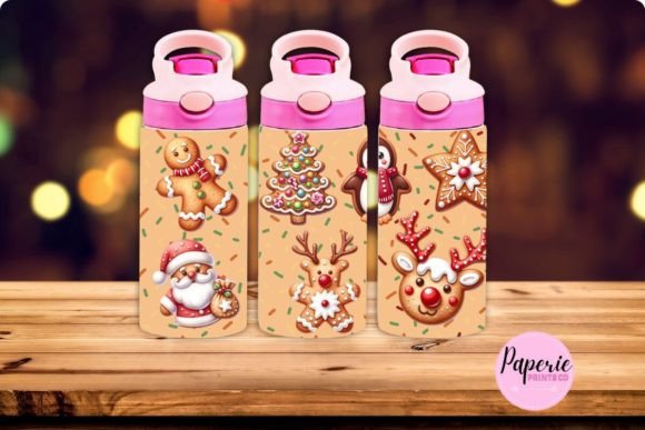 Kids Gingerbread Tumbler Png: Seasonal Tumbler Wraps for Blog Graphics