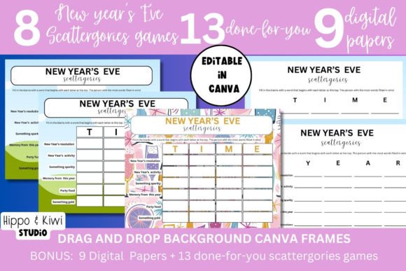NEW YEAR S Scattergories Canva Template for New Year S Templates