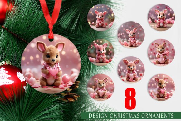 Ornament Valentine Kangaroo for Crafts and Cricut Projects