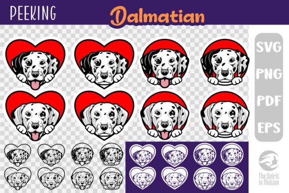 Peeking Dalmatian Heart Keychain Clipart for Crafts & Branding