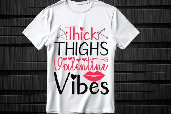 Thick Thighs Valentine Vibes SVG Design for T-Shirt Designs