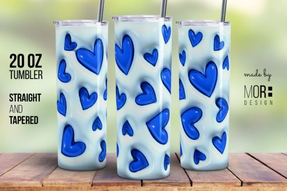 Valentine Tumbler Wrap Design Blue PNG Review